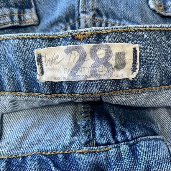 We the Free Hallie Washed Denim Distressed Skirt Size 28 - Picture 8 of 9